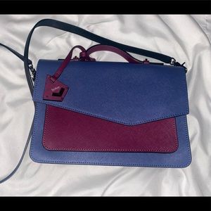 Botkier New YorkCobble Hill Colorblock Leather Satchel navy & burgundy